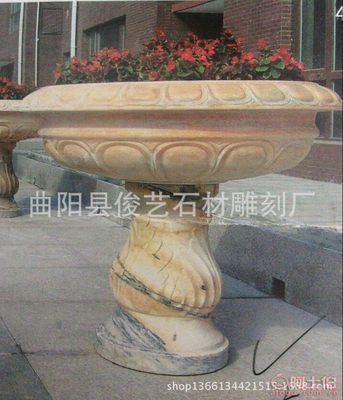 【曲阳县厂家热卖欧式花钵石雕花钵庭院花钵石材花钵】曲阳县俊艺石材雕刻厂 - 产品库